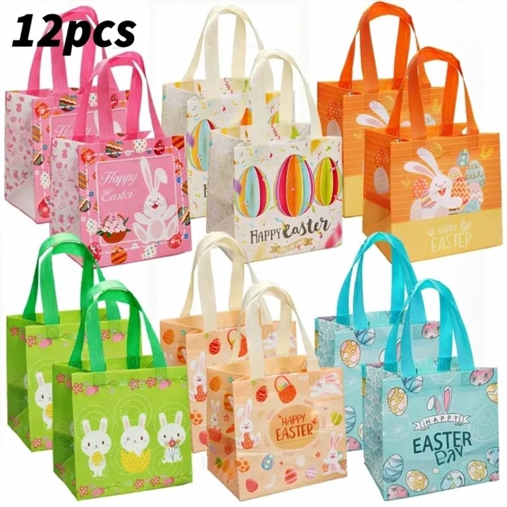 Easter Bunny Gift Tote Bag Set - Assorted Colors